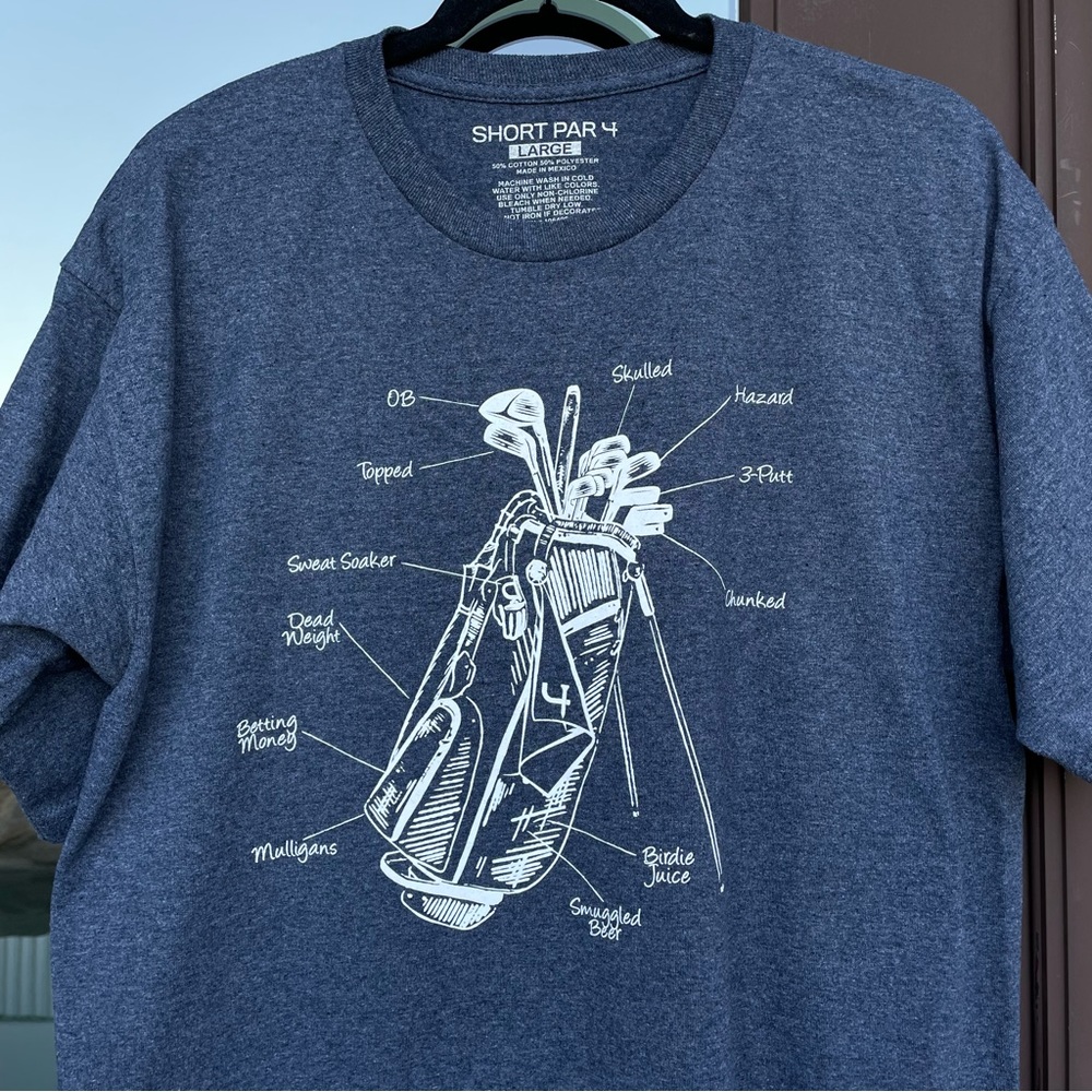 Short Par 4 Blue Graphic Golf Tee L